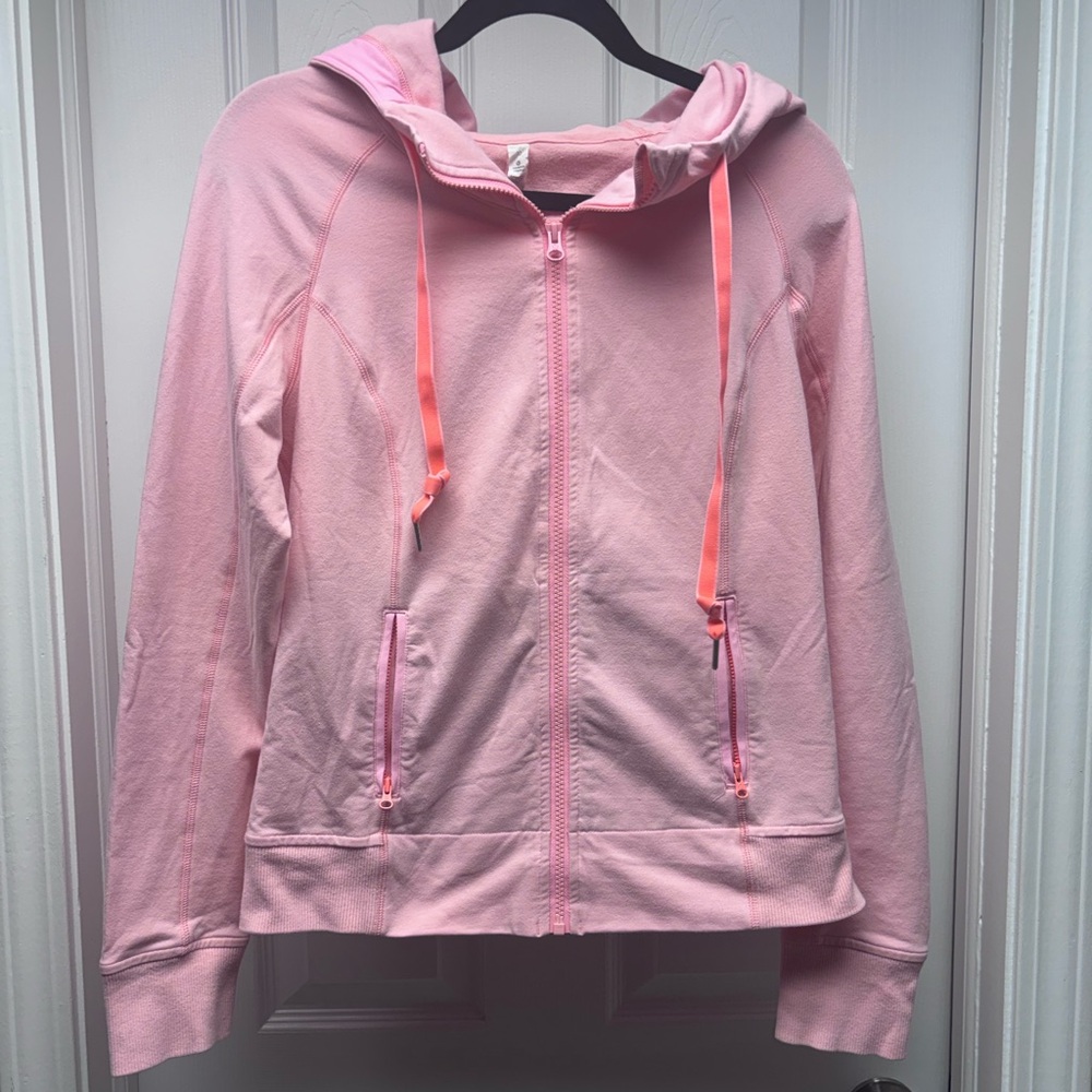 Lululemon Pink Full-Zip Hoodie Sweatshirt – Size 10